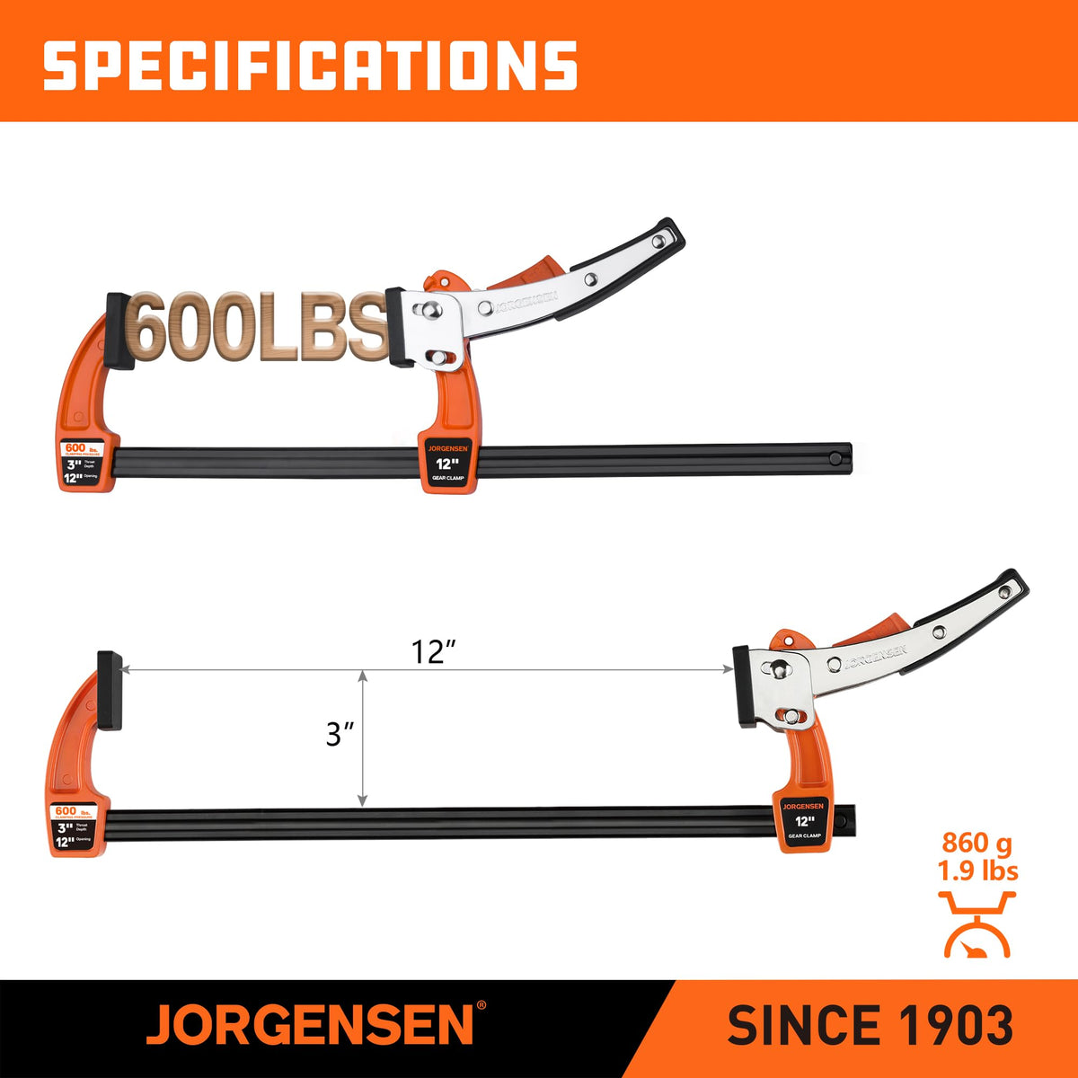 Clear operation note helps secure clamping every time.