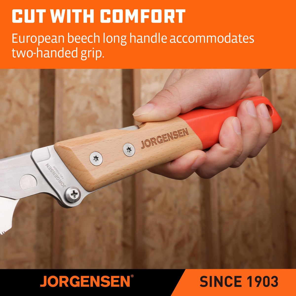 Compact folding system of Jorgensen saw for easy portability
