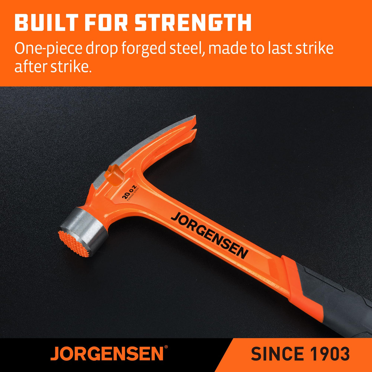 Jorgensen framing hammer ideal for construction, framing, and DIY projects