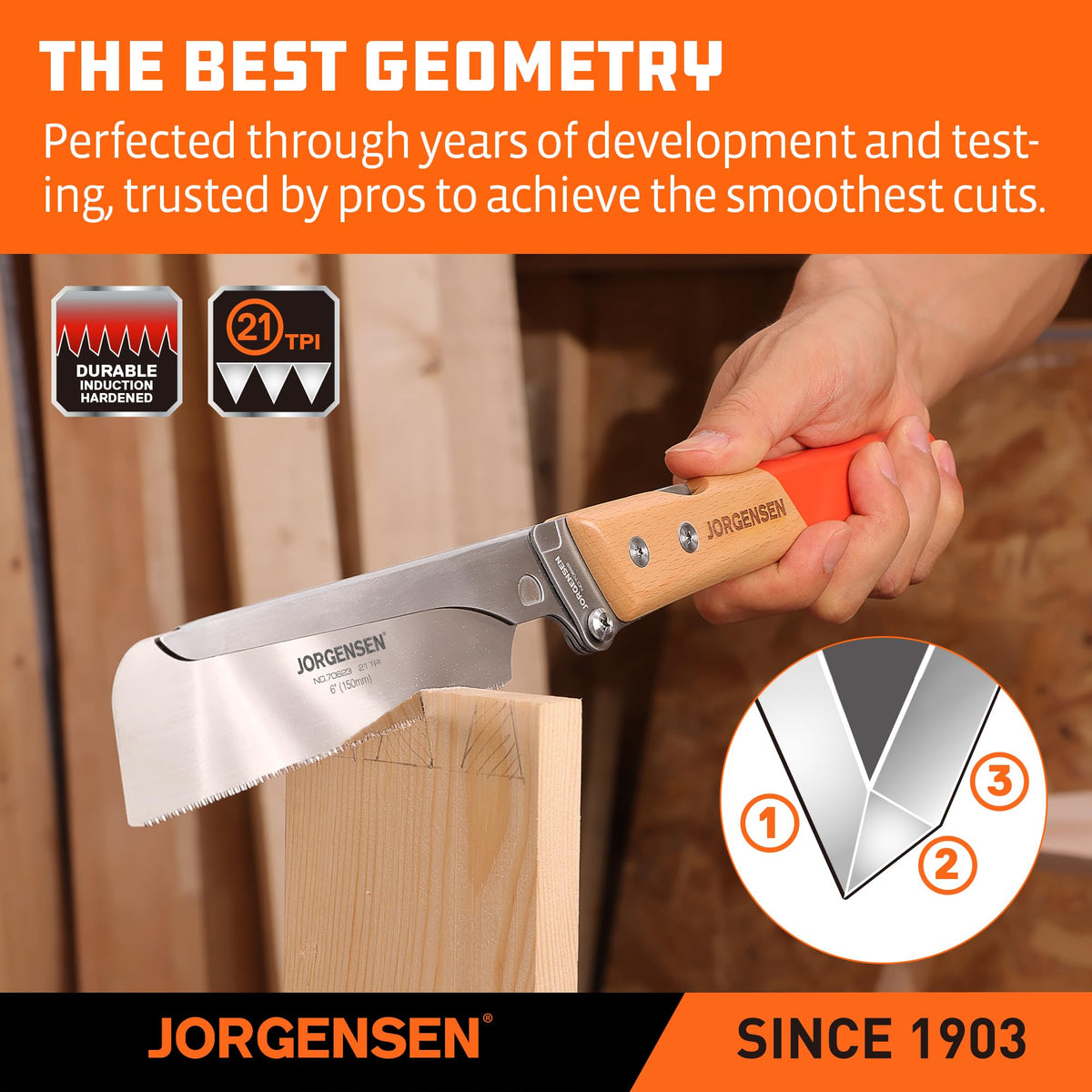 Geometric teeth design on Jorgensen saw for faster cuts