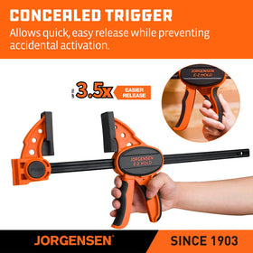 Jorgensen inline-advancing handle showcases comfortable travel per squeeze