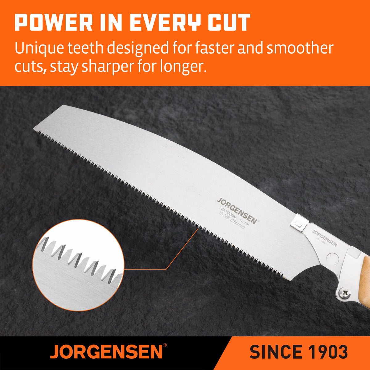 Jorgensen Kataba geometric teeth design for smoother woodworking cuts