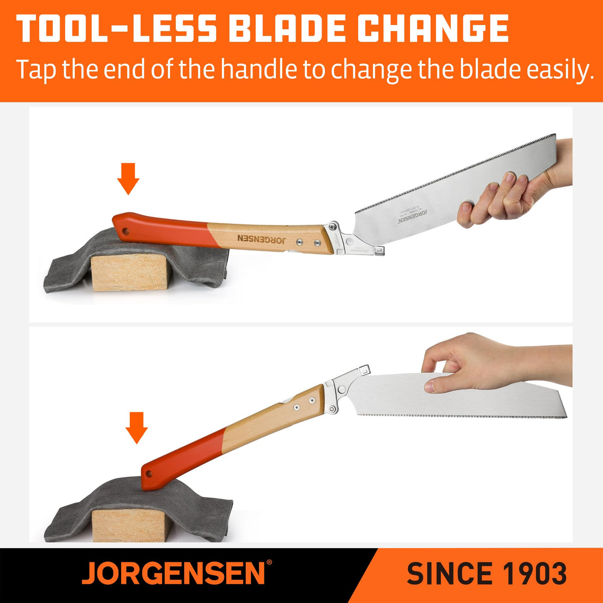 Compact folding design shown in use, convenient for on site trimming