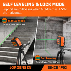 Jorgensen aa batteries power the green laser for long sessions.