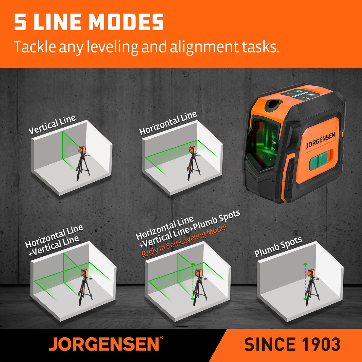 Jorgensen green laser target improves visibility in bright rooms.