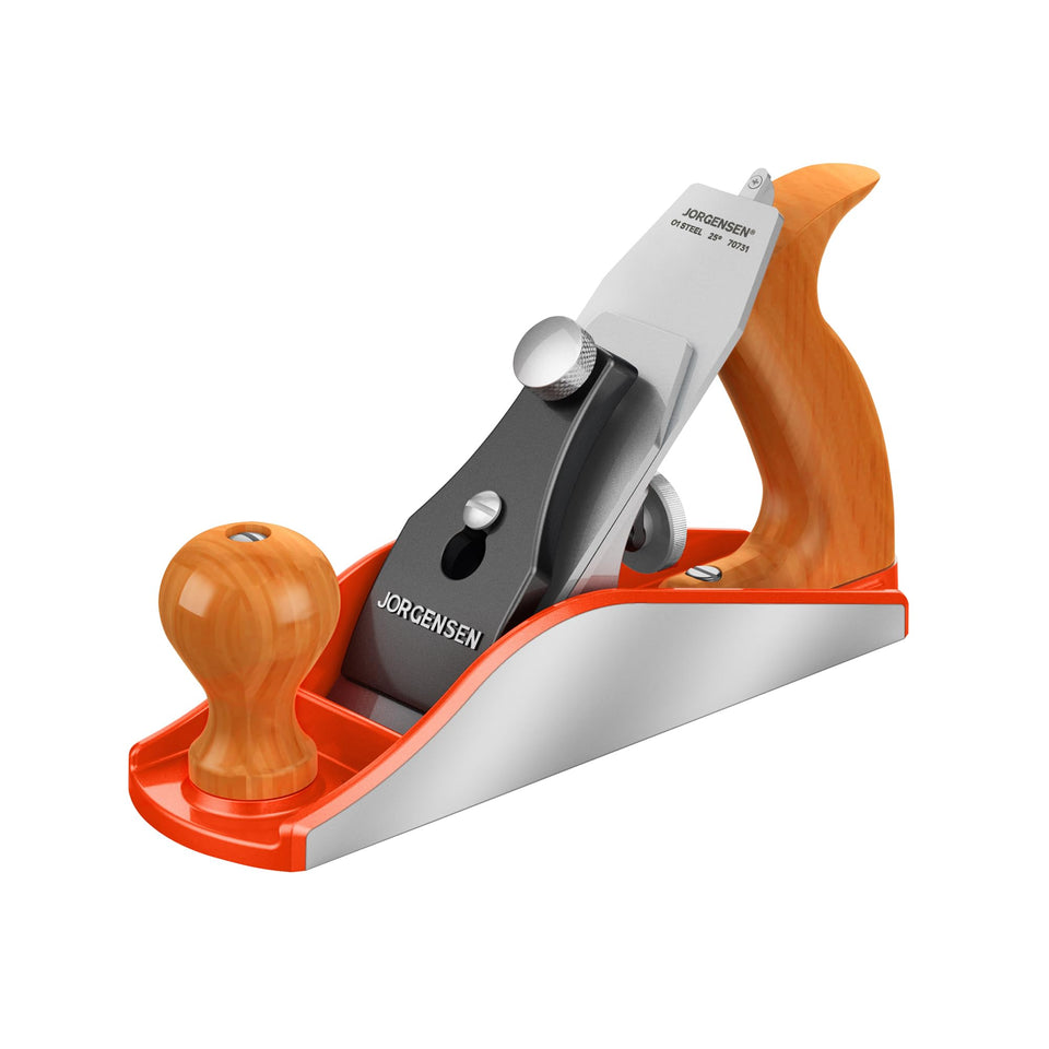 Jorgensen No.4 wood plane with ductile iron body for durability during heavy woodworking