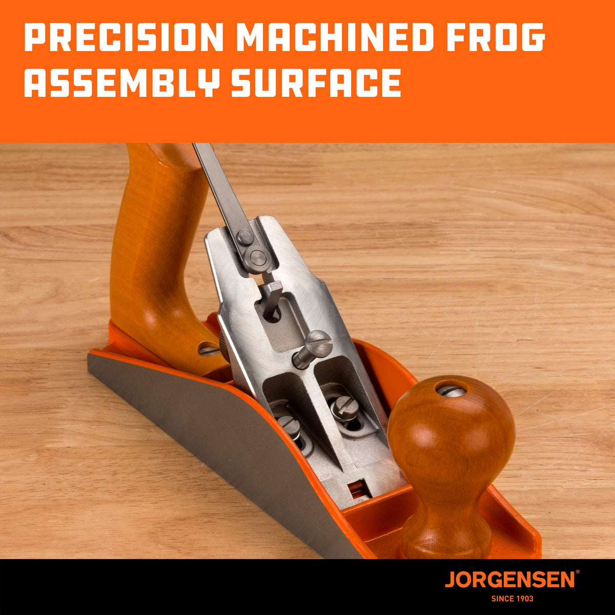 Jorgensen No.4 flat bottom ensures smooth operation across workpieces