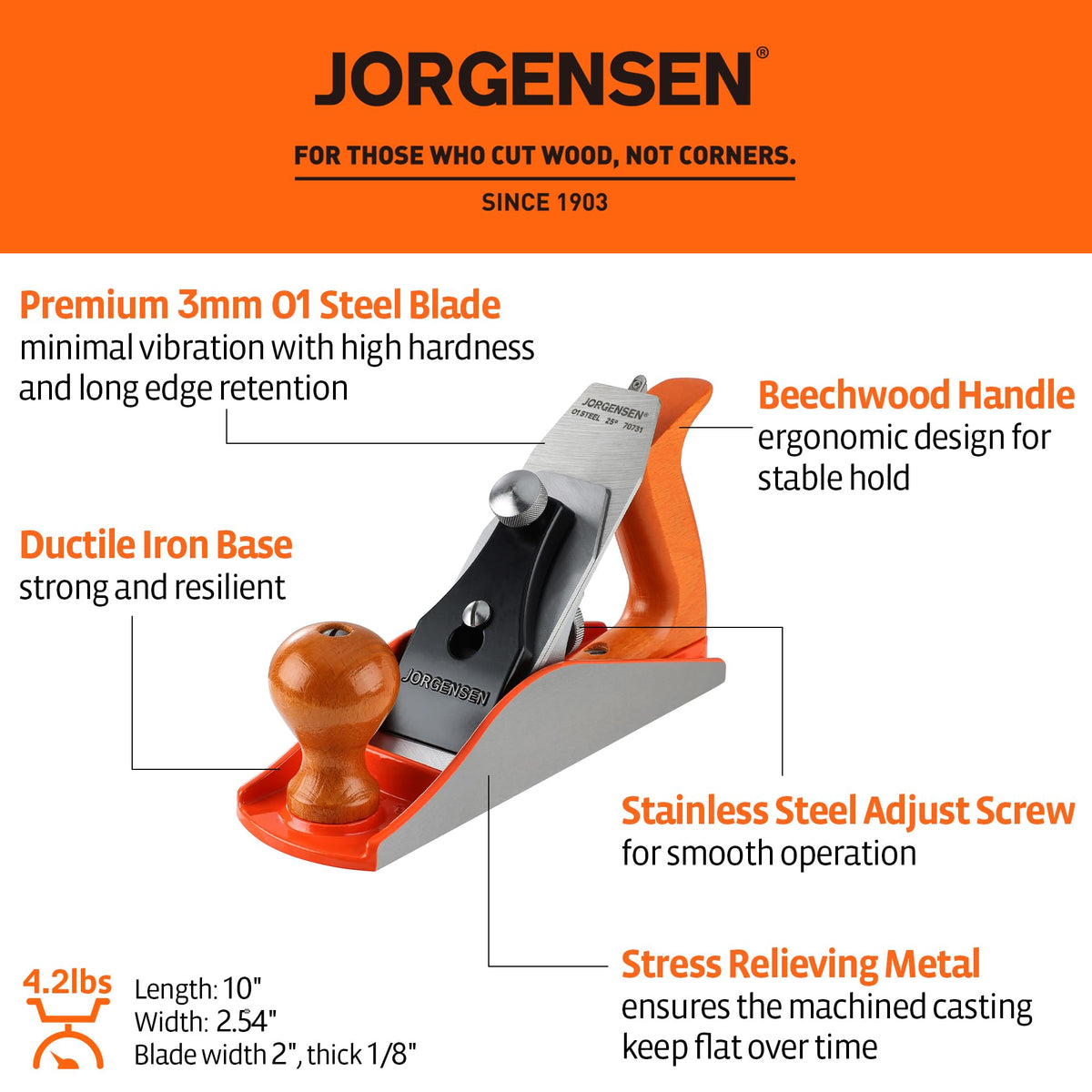 Jorgensen No.4 professional blade in O1 steel for sharp cuts and long life