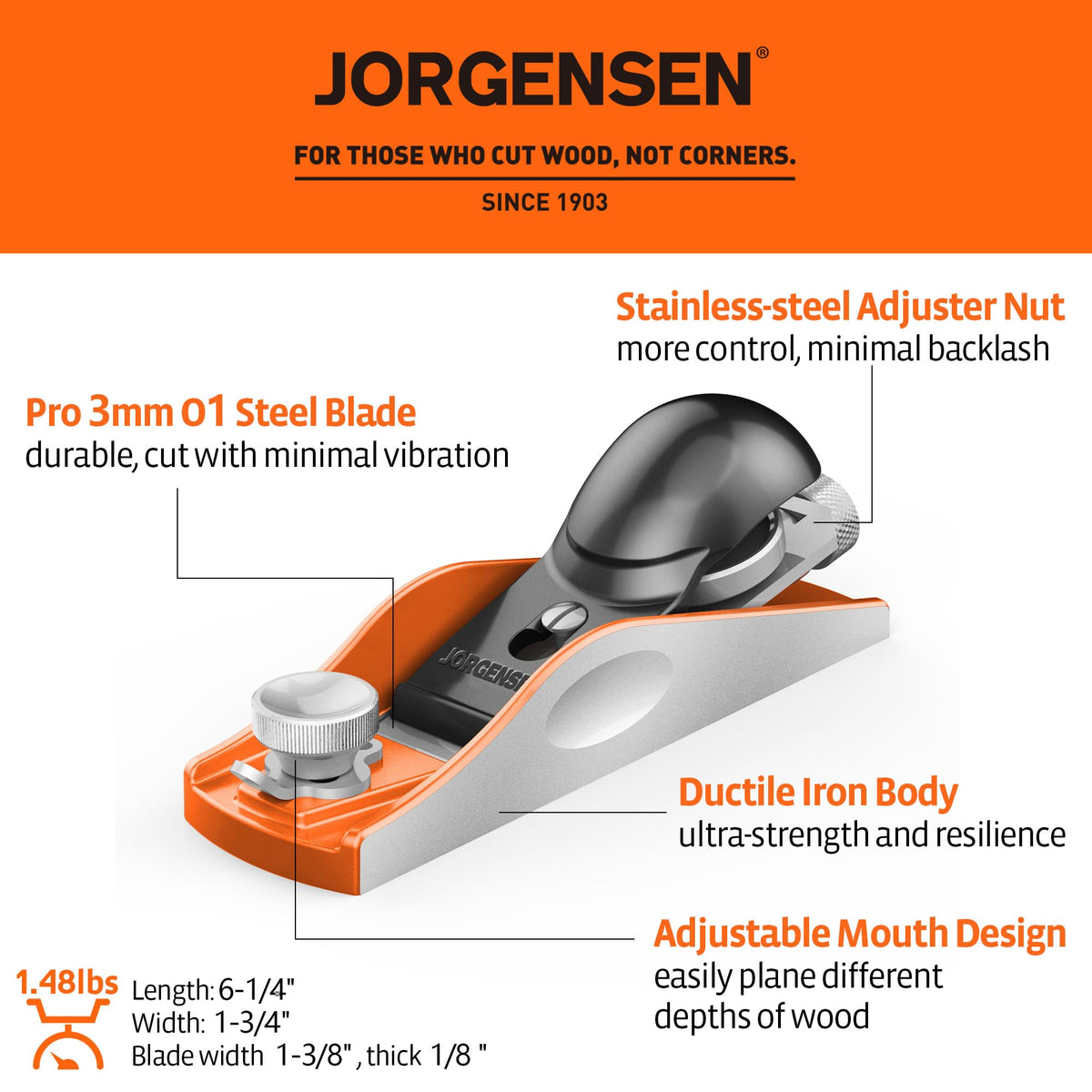 Jorgensen No.60 ductile iron body highlights rugged durability