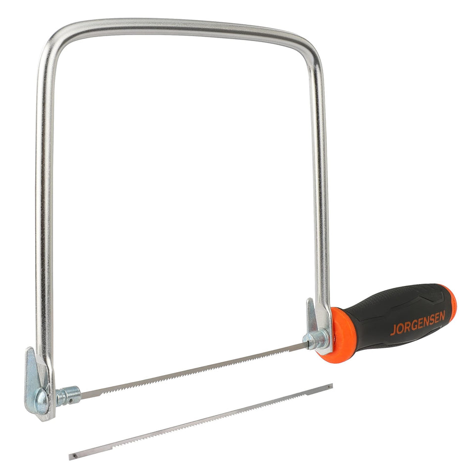 Jorgensen Pro Coping Saw frame showing deep 6-1/4 inch design for wide cuts