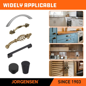 Jorgensen professional installation helper provides reliable hole alignment for cabinetry.