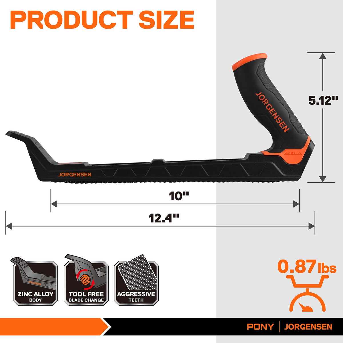Jorgensen professional woodworking rasp for shaping and smoothing surfaces.