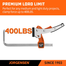 Jorgensen rail clamp on guide rail provides sturdy holding power.