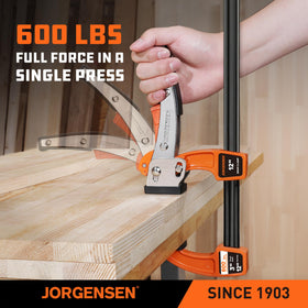 Rapid-action handle enables quick setup and release.