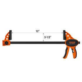 Jorgensen ratchet bar clamps with comfort grip suitable for single-handed operation.