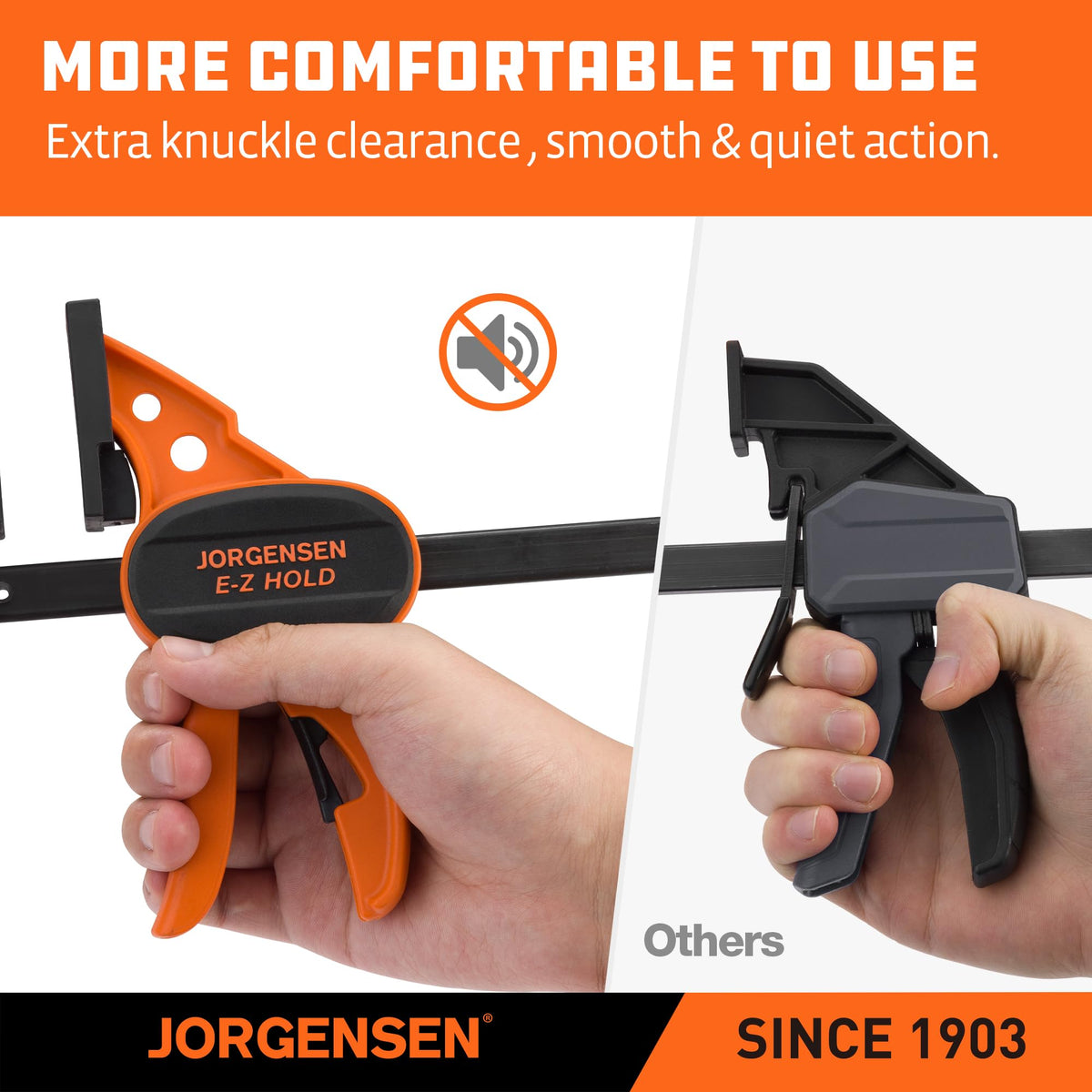 Jorgensen sliding-head delivers smooth operation and precise alignment.