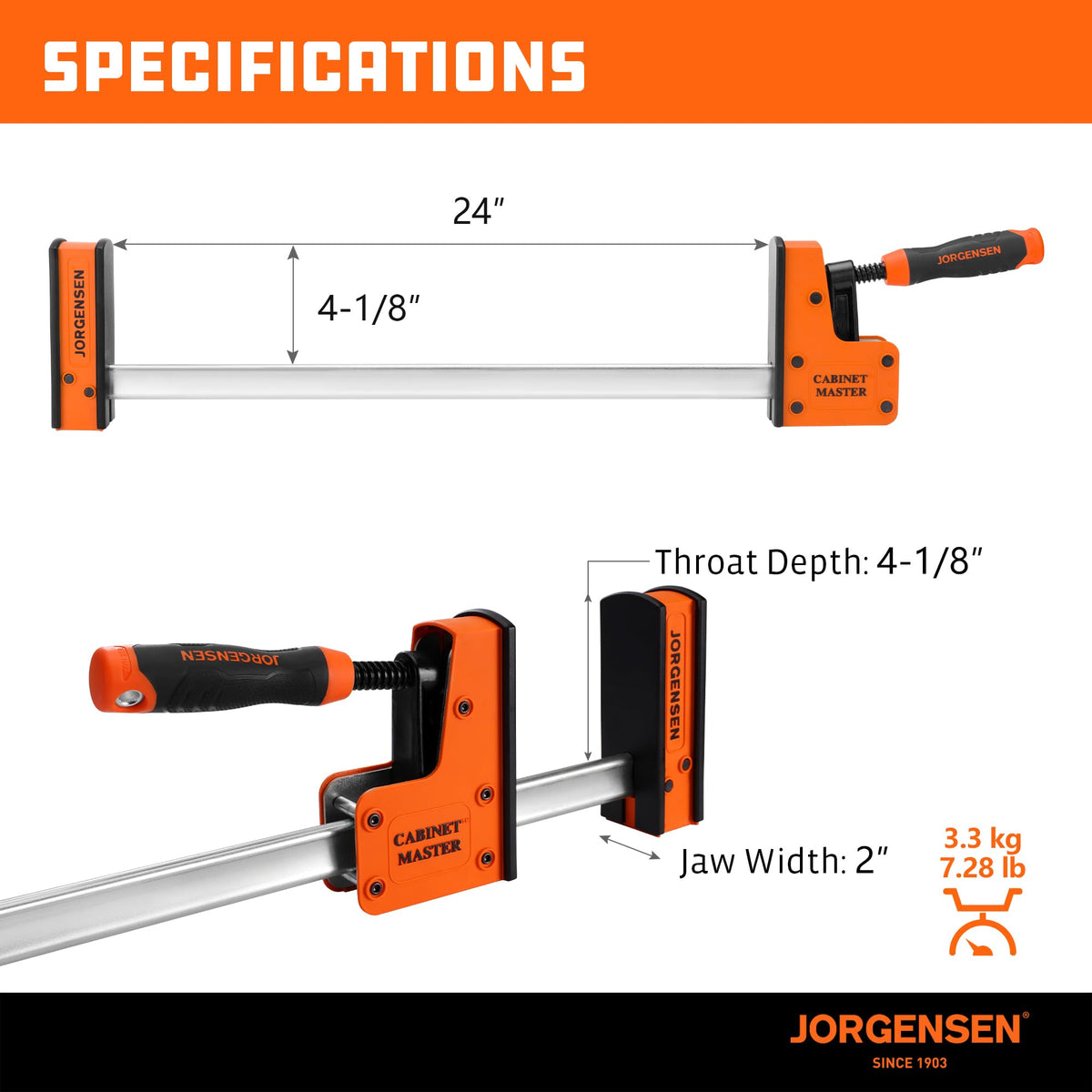 Jorgensen soft landing system prevents the jaw from falling during use.