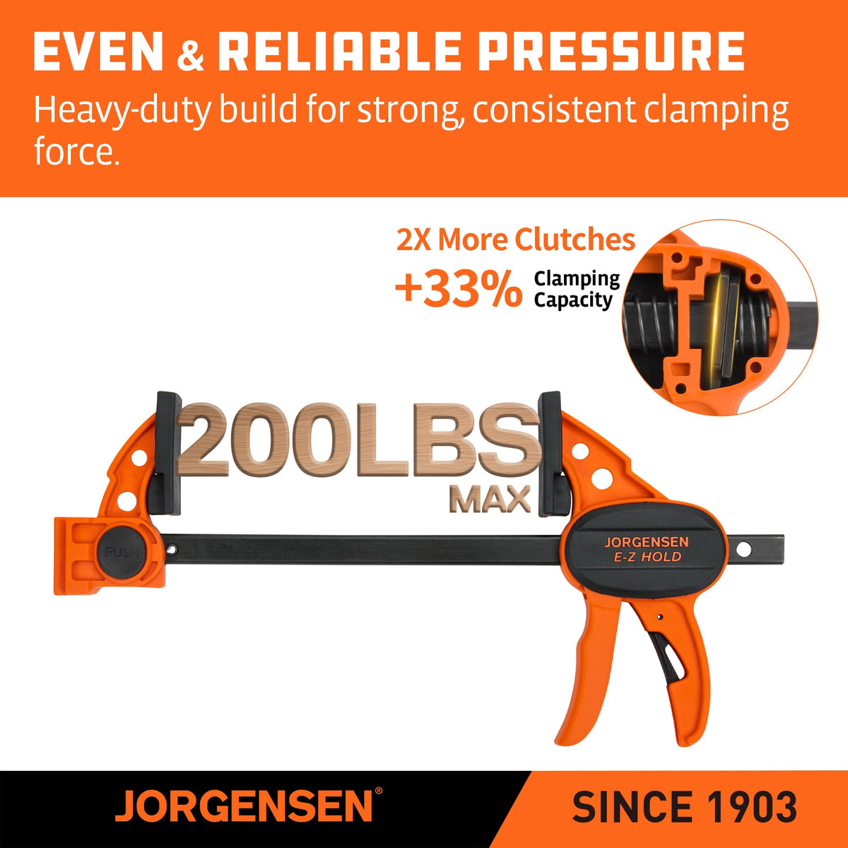 Jorgensen soft pads protect delicate woods during clamping.