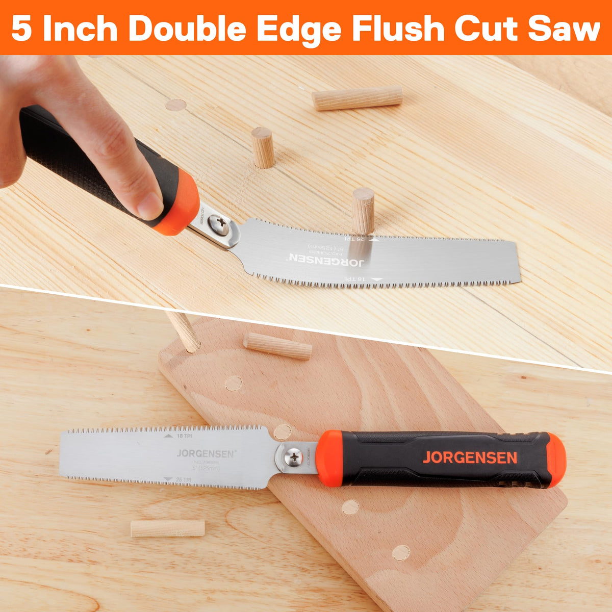 Jorgensen three-sided teeth design speeds chip removal for smoother cuts.