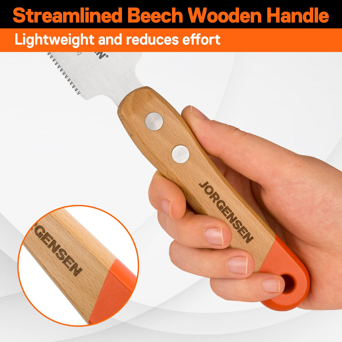 Jorgensen ultra-thin 3-edge teeth enable sharp bidirectional cuts.