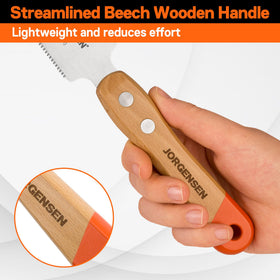 Jorgensen ultra-thin 3-edge teeth enable sharp bidirectional cuts.