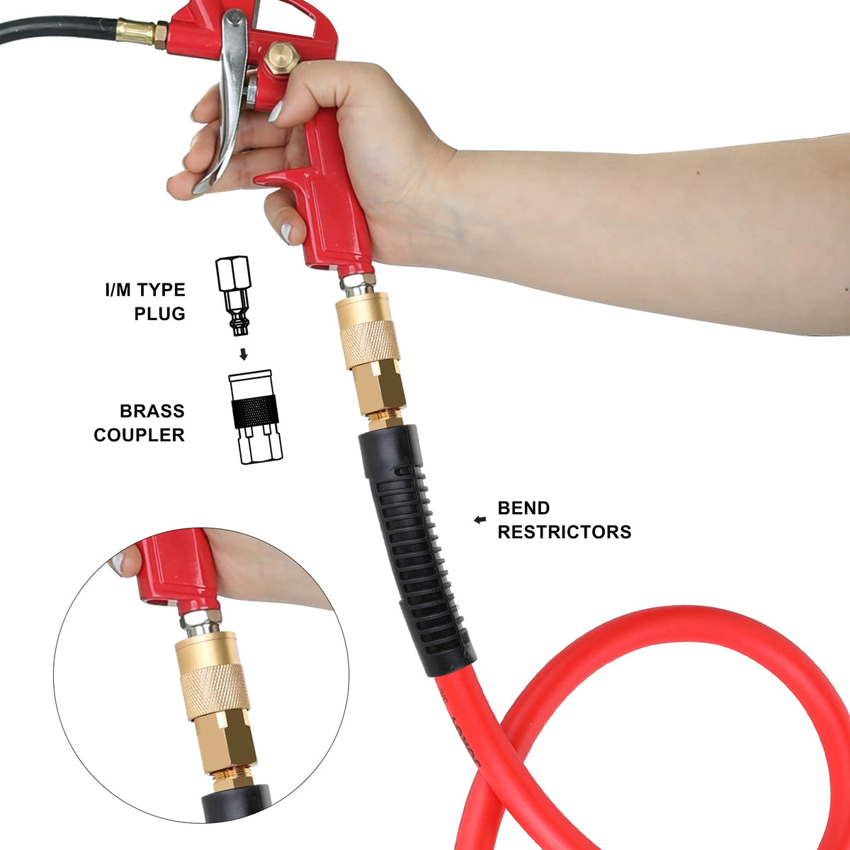 JOROY hose in workshop scene ready for various air tool tasks