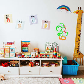 JOSEBRU bedroom wall neon decor creates playful retro ambience.