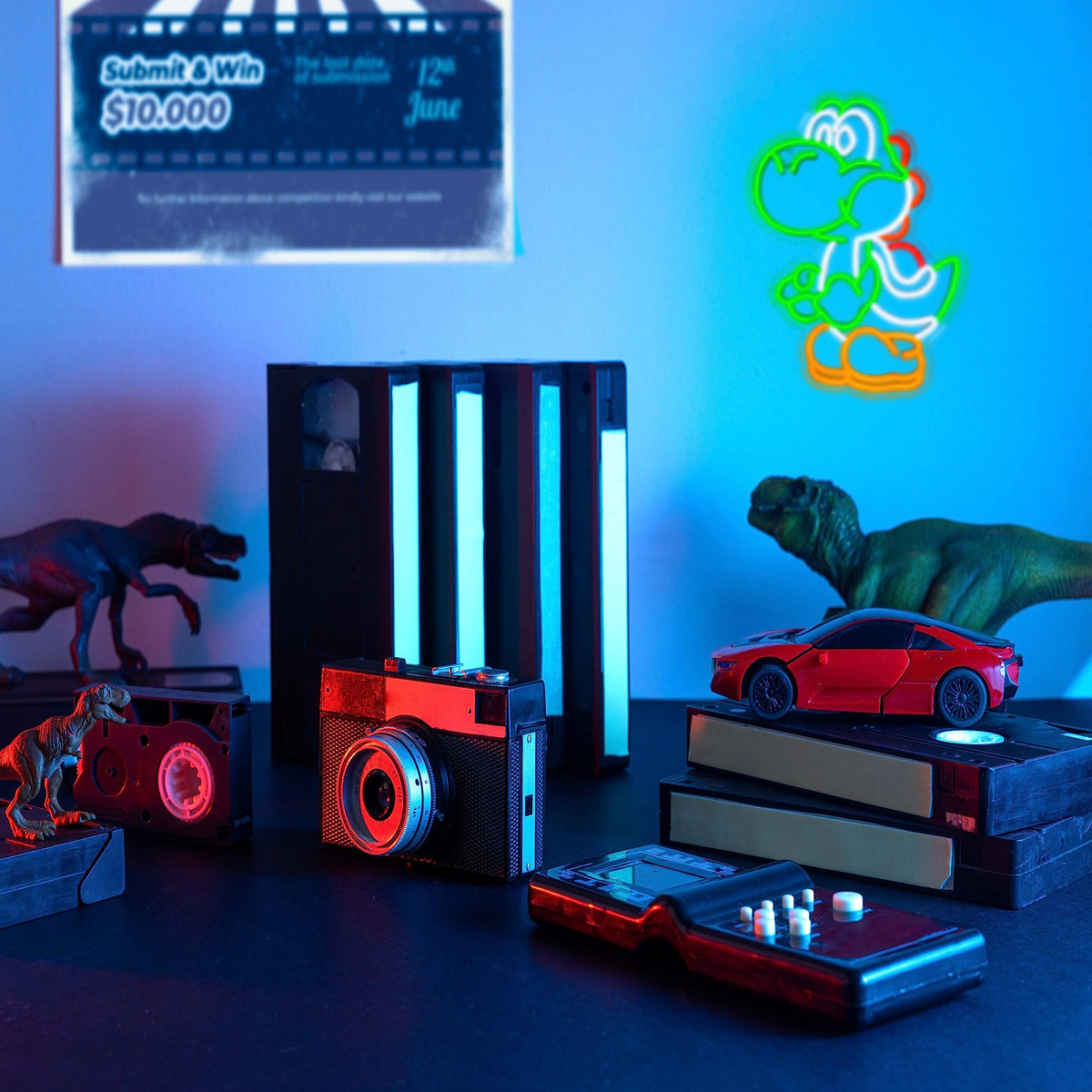 JOSEBRU game room neon light enhances immersive gaming atmosphere.