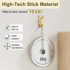 Josmimic gold finish wall hook 12-pack adds stylish storage.
