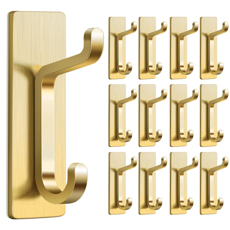 Josmimic self-adhesive wall hook with 12 lb capacity for towels.