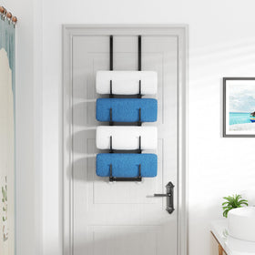 Josmimic suction cups secure the rack without drilling for glass or wood doors.