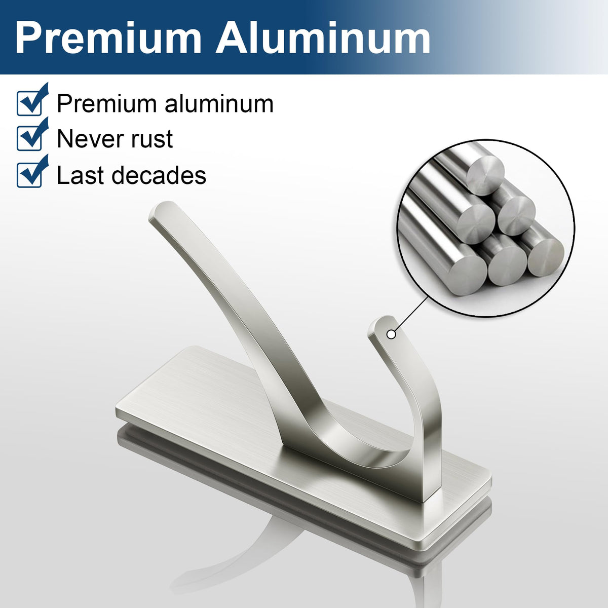 Josmimic brushed-nickel towel hook organizing coats in closet