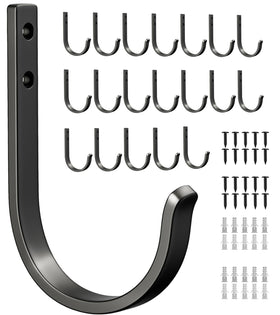 Josmimic wall hooks black finish for 20-pack towel and coat hanging.