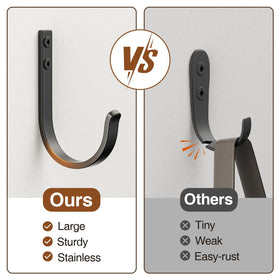 Josmimic wall hooks screw-in mount provides secure wall installation.