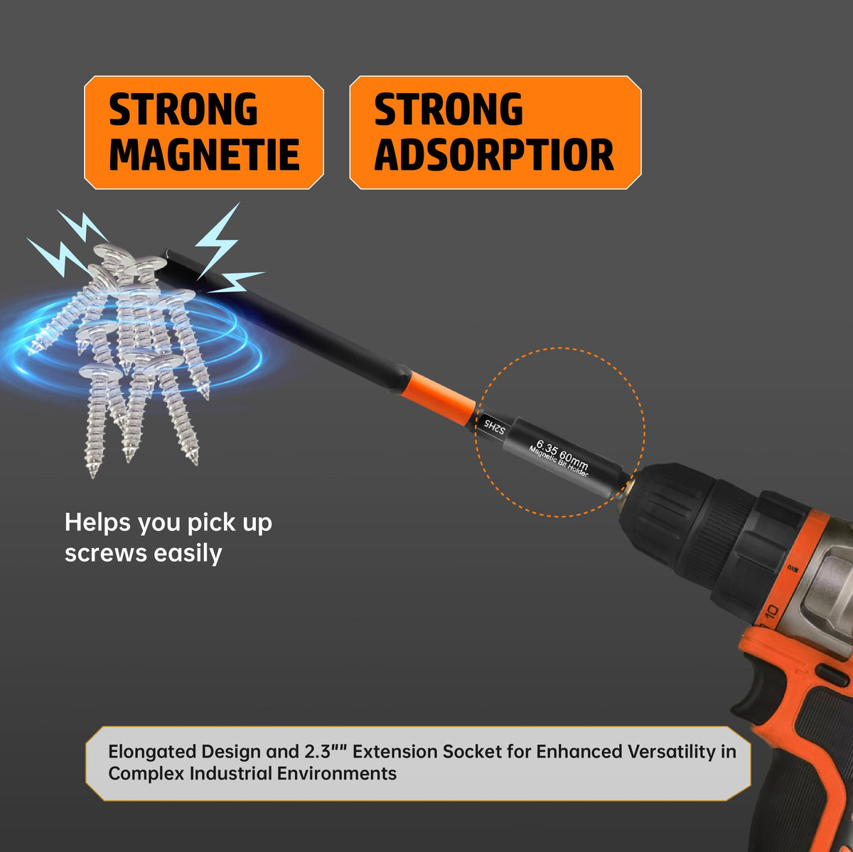 JOSQNNIA 4-inch hex bits provide quick-change reliability for impact drivers.