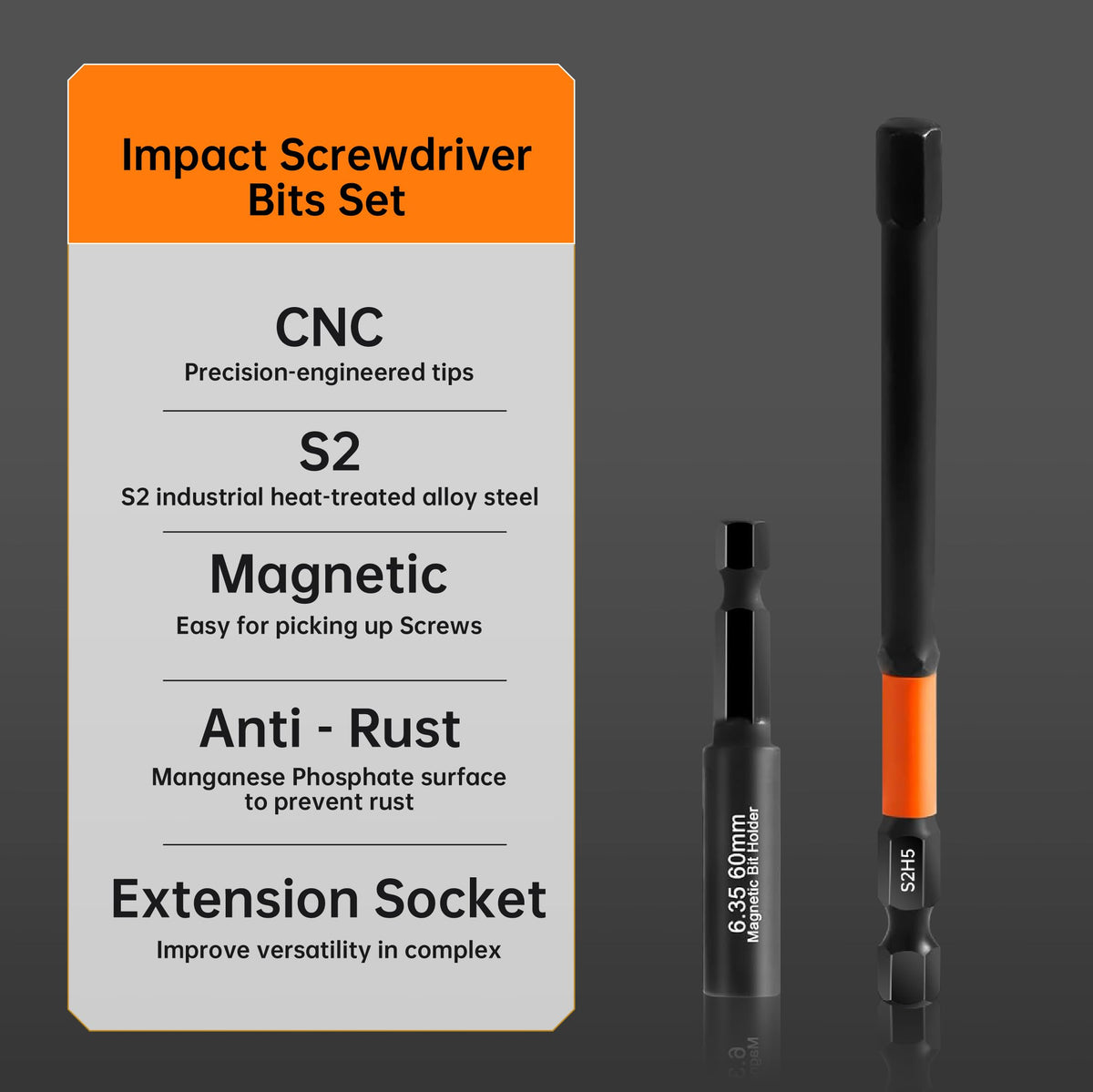 JOSQNNIA magnetic hex bits secure screws during heavy-duty impact tasks.