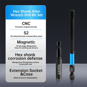 JOSQNNIA metric hex bits with deep extension for tight spaces