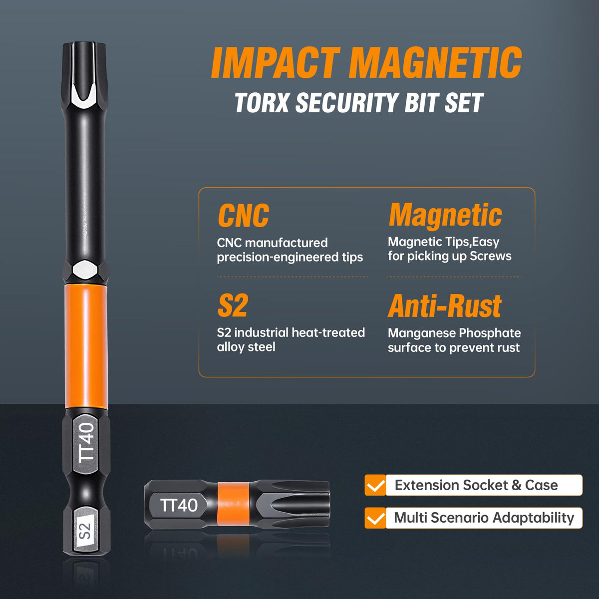 JOSQNNIA S2 steel magnetic tips improve hold and precision.