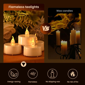 JOSU battery-operated tealight with long lasting around 150 hours