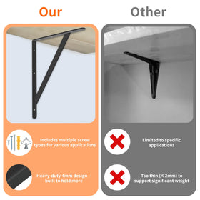 Joumoswk easy-install brackets with screws and anchors.