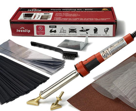 JOUNJIP plastic welding kit packaging shows complete contents for DIY repairs.
