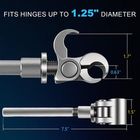 Jourcyna hinge tool works on interior, exterior, and cabinet hinges for versatility