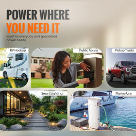 Journeyman-Pro black outdoor outlet kit blends with exteriors