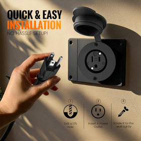 Journeyman-Pro weatherproof rubber cover protects the plug
