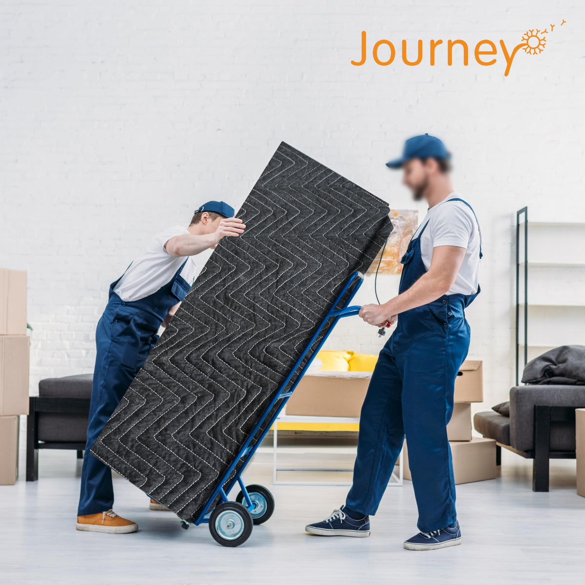 JourneyO deluxe padded blanket with corner stitches for strong edge protection during moves.