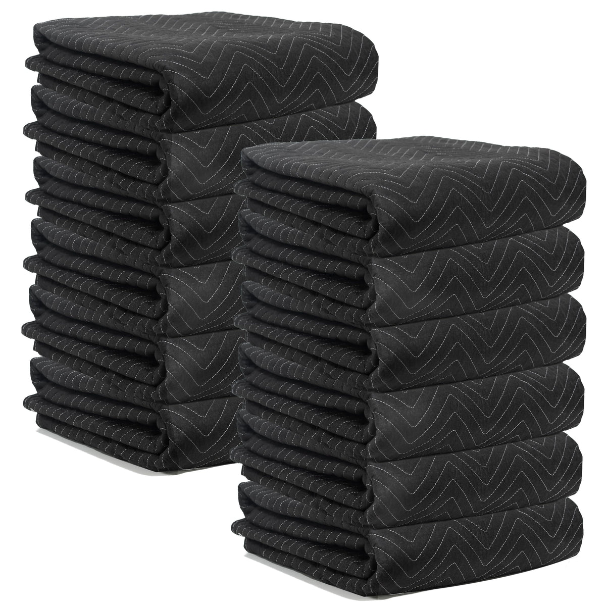 JourneyO deluxe pro moving blanket in black highlighting premium padding for furniture protection.