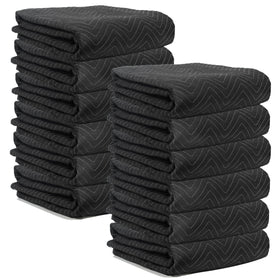 JourneyO deluxe pro moving blanket in black highlighting premium padding for furniture protection.