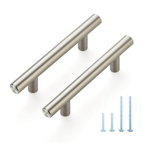 Joy Decor cabinet pulls in brushed nickel finish for a cohesive kitchen look and easy gripping.