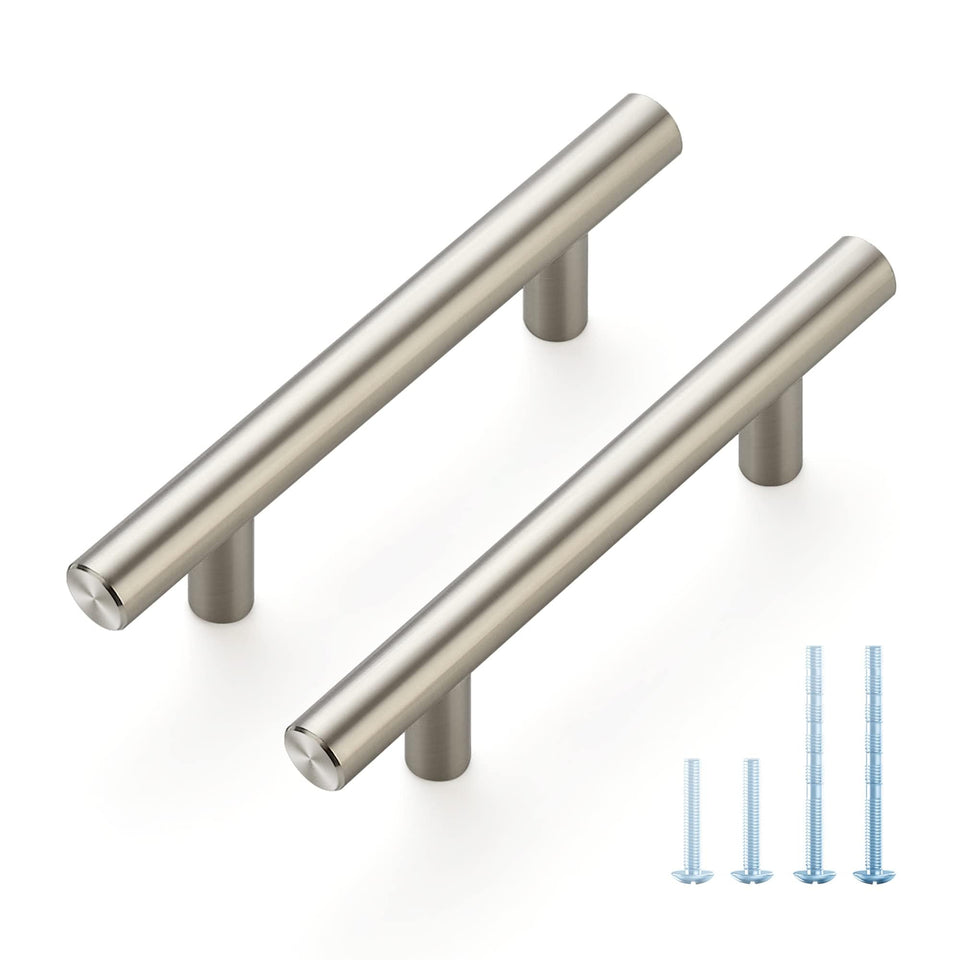 Joy Decor cabinet pulls in brushed nickel finish for a cohesive kitchen look and easy gripping.