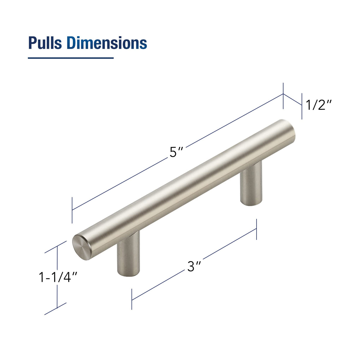 Joy Decor 3 inch hole centers cabinet pulls fit most drawers and doors for quick upgrades.